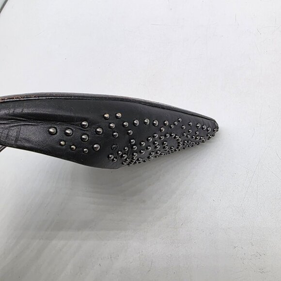 Coach Studded Heels Leather Black Retro Shoes Pumps - Picture 12 of 16
